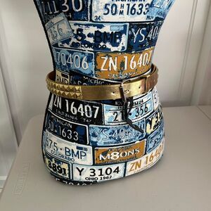 Deadstock vintage Y2K gold studded belt